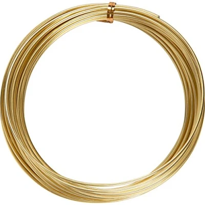Afbeelding van Alu draad, dikte 2 mm, goud, rond, 10m
