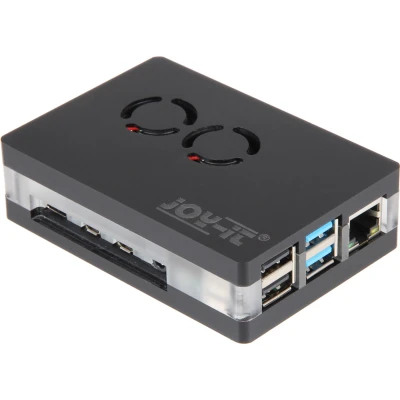 Afbeelding van Joy it RB CaseP4+03 SBC behuizing Geschikt voor serie: Raspberry Pi Incl. actieve koeler, Met magneetsluiting Transparant
