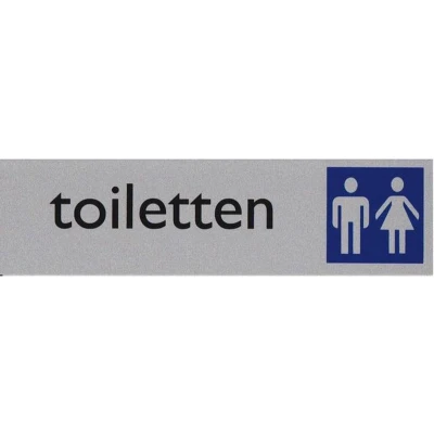 Afbeelding van Infobord pictogram toiletten dames/heren 165x44mm