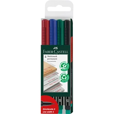Image de Faber Castell Marqueur CD S permanent MULTIMARK, étui de 4