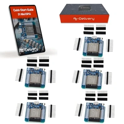 Afbeelding van AZDelivery 5 x ESP32 D1 Mini NodeMCU WiFi Microcontroller WROOM 32 Module compatibel met Arduino
