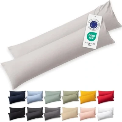 Afbeelding van Blumtal Set Van 2 Kussenslopen Superzachte Premium Jersey Kussenhoes 100% Katoen 40 x 145 cm Grijs