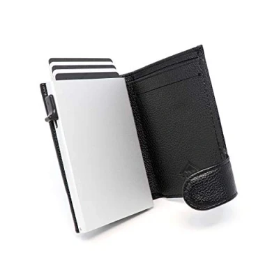 Afbeelding van Stealth Wallet Minimalistische portefeuille met pop up kaarthouder, in geschenkdoos, van licht en dun aluminium, creditcard etui RFID /NFC blokkering, Minimalistisch