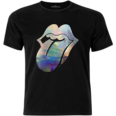 Afbeelding van The Rolling Stones Foil Tongue Heren T shirt 2XL Zwart