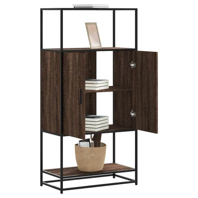 Afbeelding van vidaXL Hoge kast 68x35x139 cm bewerkt hout en metaal bruin eikenkleur