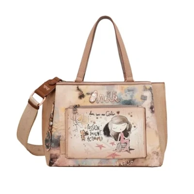 Afbeelding van Anekke Polyester draagtas voor dames Korte handgreep, schouderriem en ritssluiting 3 vakken Accessoires Afmetingen 29 x 21 14, Meerkleurig