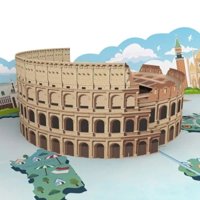 Afbeelding van MOKIO® Pop Up kaart Italië 3D verjaardagskaart voor vakantie in Italië, als goed cadeau een reis of city trip naar Rome