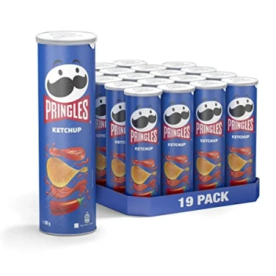 Image de Pringles ketchup Lot de 19 paquets chips au goût (19 x 165 g)