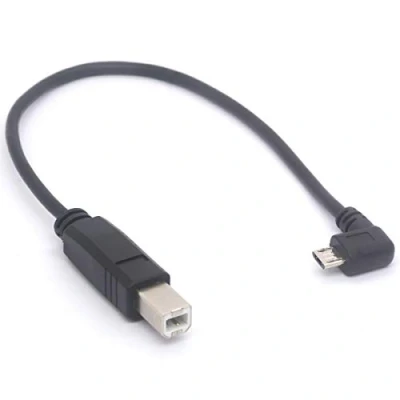 Afbeelding van Tomost Micro USB OTG hoek naar standaard type B printer voor scanner, HDD uitbreiding (25 cm)