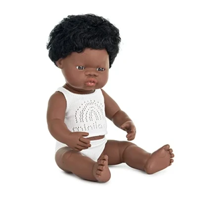 Afbeelding van Miniland babypop afrikaanse jongen 38 cm