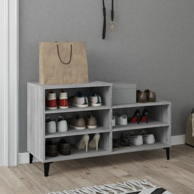 Afbeelding van Schoenenkast 102x36x60 cm bewerkt hout sonoma grijs