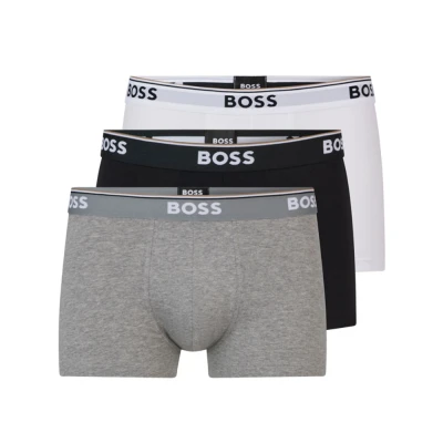 Afbeelding van HUGO BOSS heren Boxershorts met logoband in 3 pack de kleur Donkerblauw, maat: XXL