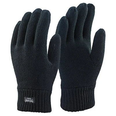 Afbeelding van Thinsulate Extreme thermische gevoerde gebreide handschoen zwart S M, zwart, zwart.