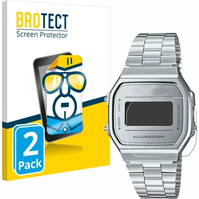 Afbeelding van BROTECT Screenprotector voor Casio A168WEM 7EF Folie Beschermfolie transparant (2 Stuks)