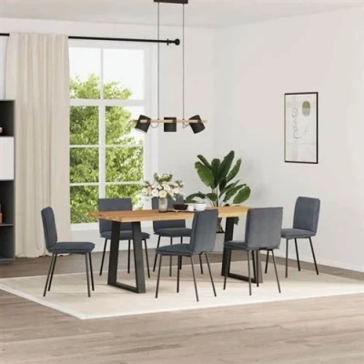 Image de vidaXL Chaises à manger lot de 6 gris foncé velours3315428
