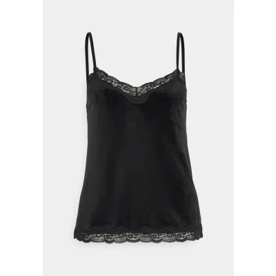 Afbeelding van Hunkemöller CAMI Scallop Pyjamashirt, Dames, Maat: XXS, Black