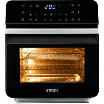 Afbeelding van Princess Steam Airfryer Oven 182085 Heteluchtfriteuse Groot 10 liter 12 voorgeprogrammeerde programma&#039;s Inclusief airfry rek, bakplaat en grillrooster Zwart
