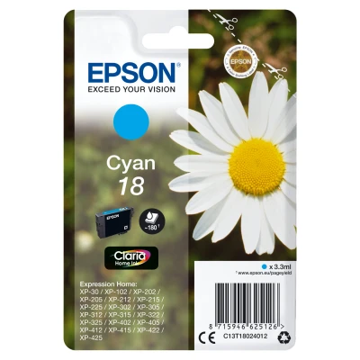 Afbeelding van Epson 18 (C13T18024010) Inktcartridge Cyaan