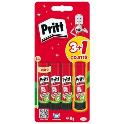 Afbeelding van Pritt 9H PBS6B Lot de 2 bâtons Colle et tatouages avec inscription « Alles steht Kopf » 22 g sûre adaptée aux enfants pour les arts loisirs créatifs