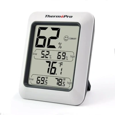 Afbeelding van ThermoPro TP50 Digitale Thermo Hygrometer Binnen Thermometer Temperatuur en Luchtvochtigheidsmeter, set van 2 voor controle het binnenklimaat