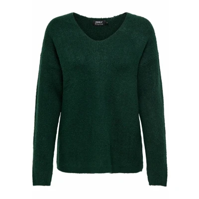 Afbeelding van ONLY Camilla Vneck L/S NOOS Trui, Dames, Maat: Medium, Scarab