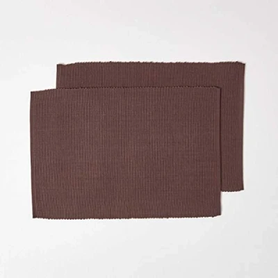 Afbeelding van Homescapes katoenen placemats, set van 2, bruin