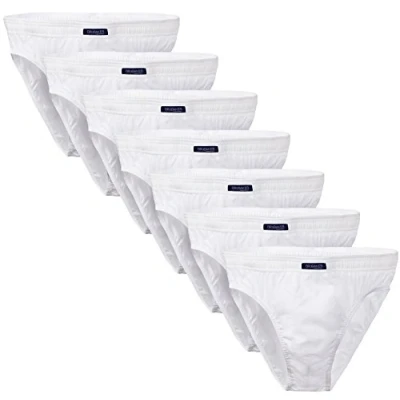 Afbeelding van BRUBAKER 7 Pack Herenslip 100% Katoen Wit Maat L