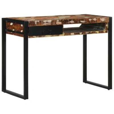 Afbeelding van vidaXL Bureau 100x50x75 cm massief gerecycled hout meerkleurig