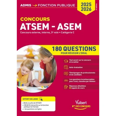 Image de Concours ATSEM et ASEM Catégorie C 180 questions pour réussir l&#039;oral