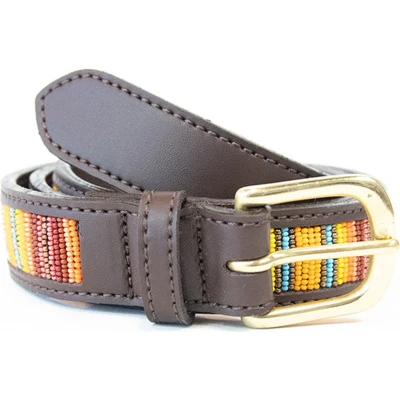 Afbeelding van Kentucky Belt Handmade Pearls Orange Maat S 90cm