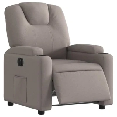 Afbeelding van vidaXL Fauteuil verstelbaar elektrisch stof taupe VXL 3204352