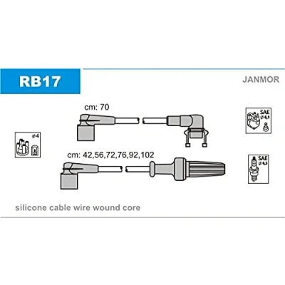 Afbeelding van JANMOR RB17 Bougiekabelset