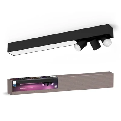 Afbeelding van Philips Hue Centris opbouwspot wit en gekleurd licht 3 spots zwart rechthoekig