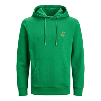 Afbeelding van Jack &amp; Jones Jjebasic Logo Sweatshirt Hood Noos capuchon heren, Groen (Groen Groen/Logo: Dark Cheddar)