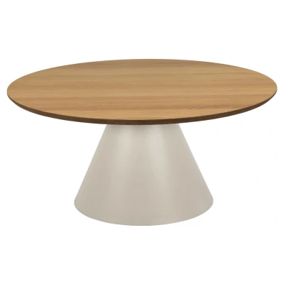 Afbeelding van Hjem Interiors Yde Ronde Salontafel Eiken / Grijs Ø85 cm