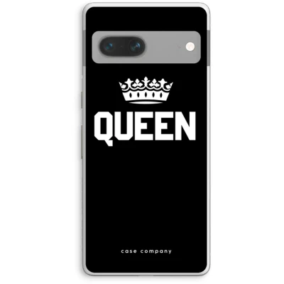 Afbeelding van Case Company® hoesje geschikt voor Google Pixel 7 Queen zwart Soft Cover Telefoonhoesje Bescherming aan alle Kanten en Schermrand