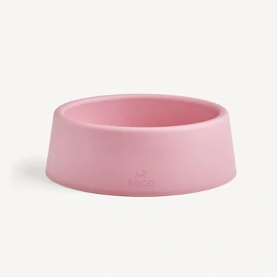 Afbeelding van Beco Hondenbak stabiele voer en waterbak, gerecycled kunststof, antislip rubberen basis, snoeproze, maat S