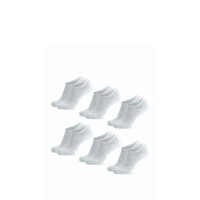 Afbeelding van DANISH ENDURANCE 6 paar onzichtbare sokken, laag van katoen, antislip, voor dames en heren, Wit.