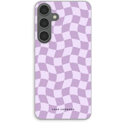 Afbeelding van Case Company® hoesje geschikt voor Samsung Galaxy S24 Plus Grid Paars Soft Cover Telefoonhoesje Bescherming aan alle Kanten en Schermrand