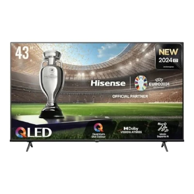 Afbeelding van Hisense 43E7NQ QLED Smart TV, 43 inch, Quantum Dot Colour, Dolby Vision, Atmos, Gaming Plus modus, 60 Hz VRR 120 fps, Bluetooth &amp; HDMI, tv spraakbediening, VIDAA (nieuw 2024)