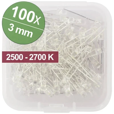 Afbeelding van Quadrios LED assortiment Warm wit 3 mm 20 mA 3.0 V