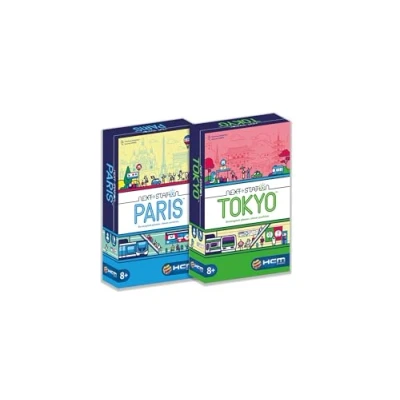 Afbeelding van HCM Kinzel Bundle Next Station Tokyo en Parijs, gezelschapsspel met 2 spellen, Flip Write Metronetwerkzeil vaardigheid strategie, voor 1 tot 4 spelers, vanaf 8 jaar