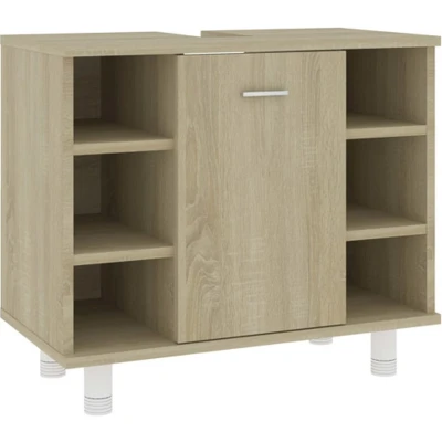 Afbeelding van Badkamerkast 60x32x53,5 cm spaanplaat sonoma eikenkleurig