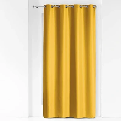 Image de Rideau a oeillets metal 140 x 260 cm polyester uni essentiel Miel Douceur d&#039;Intérieur