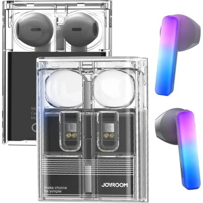 Afbeelding van TWS Joyroom JR TC1 IceLens Series draadloze hoofdtelefoon met LED verlichting zwart