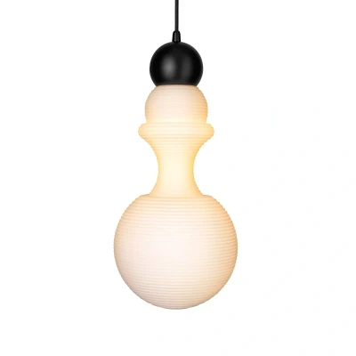 Afbeelding van Hanglamp Paris 1920, hoogte 43 cm, glas, wit