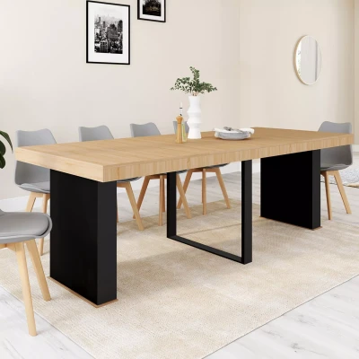 Image de Table console extensible EDEN 10 personnes 235 cm bois et noir
