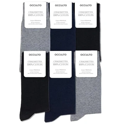 Afbeelding van Occulto 6 PACK Sokken, Heren, Maat: 39 42, Blau anthrazit schwarz