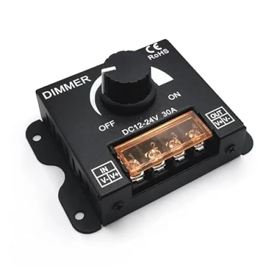 Afbeelding van 12 V 24 DC led dimmer voor ledstrip, helderheidsregelaar, PWM lichtbalk, regelaar, 30 A, zwart