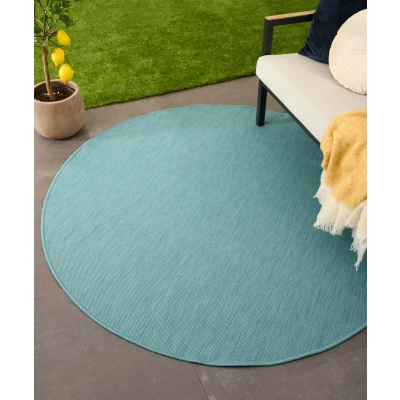 Afbeelding van Rond Buitenkleed Effen Flip Turquoise 200 Cm